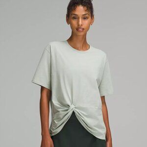 LULULEMON Twist-Front Oversized T-Shirt - Jade Grey Size L